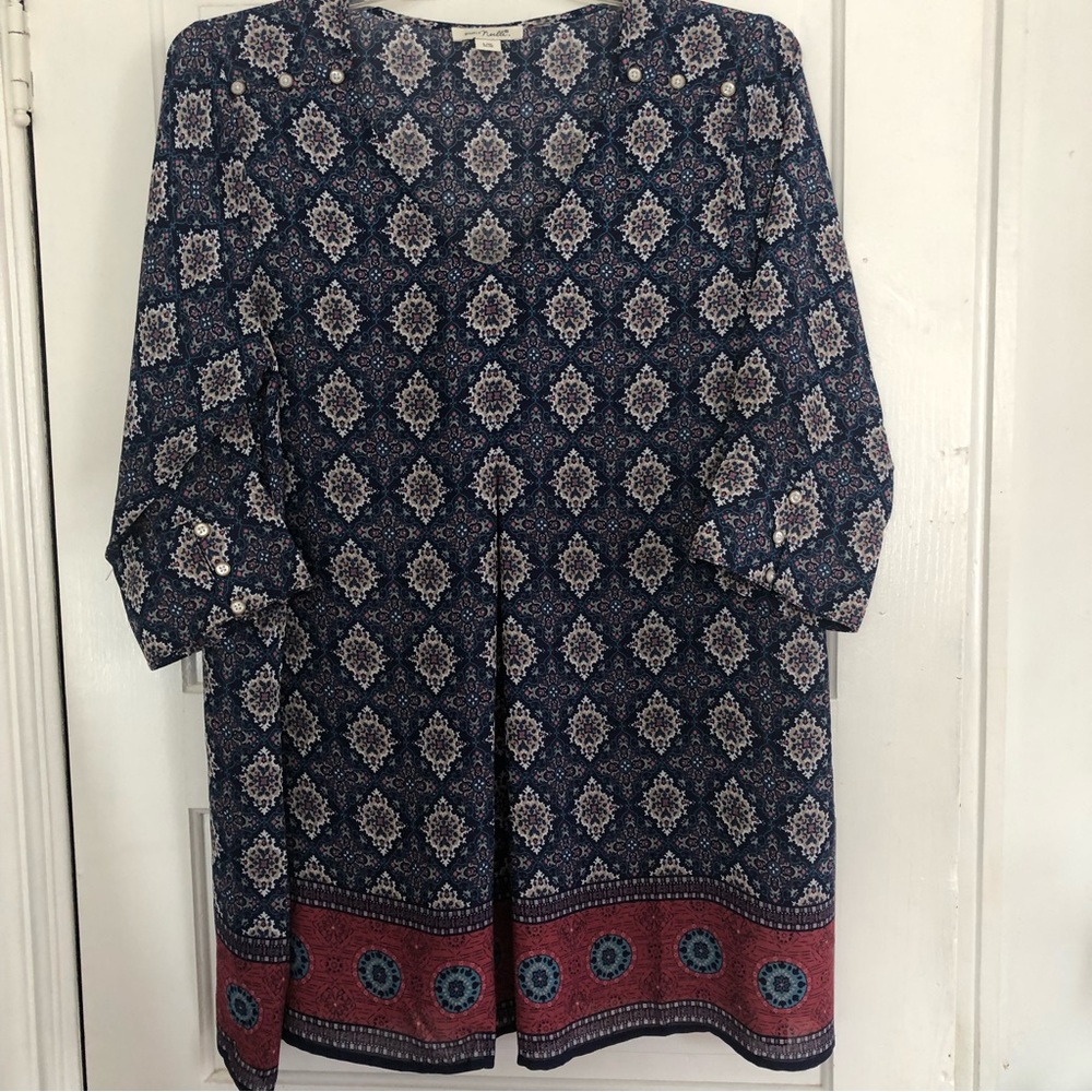 Simply Noelle Boho Tunic Top L/XL Blue
